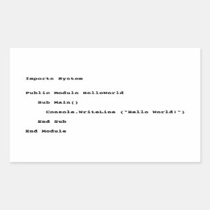 Visuell Basic Hello World Gruß Rechteckiger Aufkleber