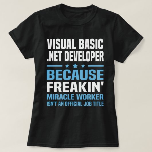 Visuell Basic .NET Developer T-Shirt (Design vorne)