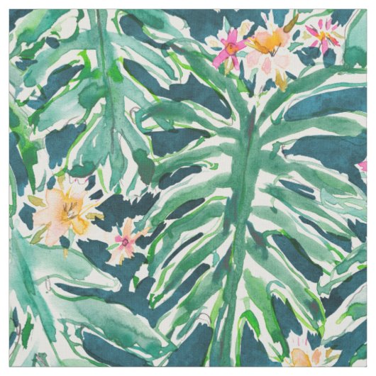 VISUELLE FERIEN Monstera tropisches Blatt Stoff (Muster)