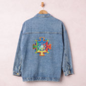 Visuelle Harmonie Mandala der Schöpfung Wasserfarb Jeansjacke (Hangar)