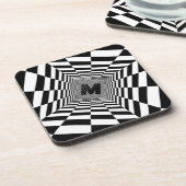 Visuelle Illusion, Monogramm oder Initialzündung Getränkeuntersetzer (Linke Seite)
