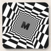 Visuelle Illusion, Monogramm oder Initialzündung Getränkeuntersetzer (Vorderseite)