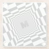 Visuelle Illusion, Monogramm oder Initialzündung Glasuntersetzer (Rückseite)
