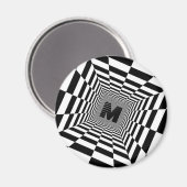 Visuelle Illusion, Monogramm oder Initialzündung Magnet (Vorderseite/Rückseite)