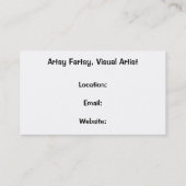 VISUELLE KÜNSTLER-GESCHÄFTS-KARTE VISITENKARTE (Rückseite)