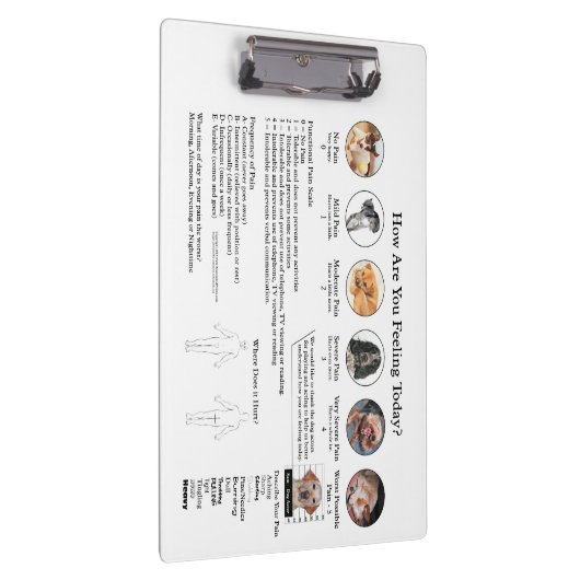 Visuelle Pain Assessment Doctor Office-Zwischenabl Klemmbrett (Rechts)