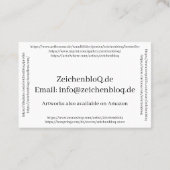 Visueller Künstler Visitenkarte (Rückseite)