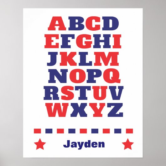 Visuelles Baby-Alphabet, dunkelblau-abc-Plakat Poster (Vorne)