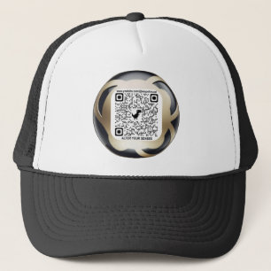Visuelles Druckdesign mit QR-Code Truckerkappe