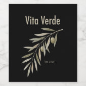 Vita Verde Collection Schwarz Weinetikett (Einzelnes Label)