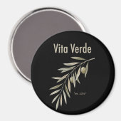 Vita Verde Kollektion Schwarz Magnet (Vorderseite/Rückseite)