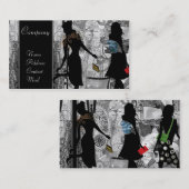 Vitage Damen der Mode in der grauen Karte (Vorne/Hinten)