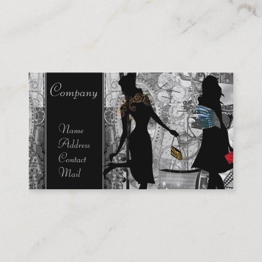 Vitage Damen der Mode in der grauen Karte (Vorderseite)