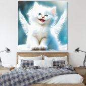 Vitage Kitten Angel Leinwanddruck (Insitu (Schlafzimmer))