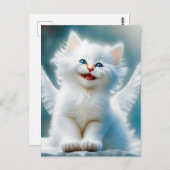 Vitage Kitten Angel Postkarte (Vorne/Hinten)