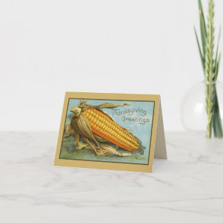 Vitage Retro Erntedank Corn Grüße Feiertagskarte