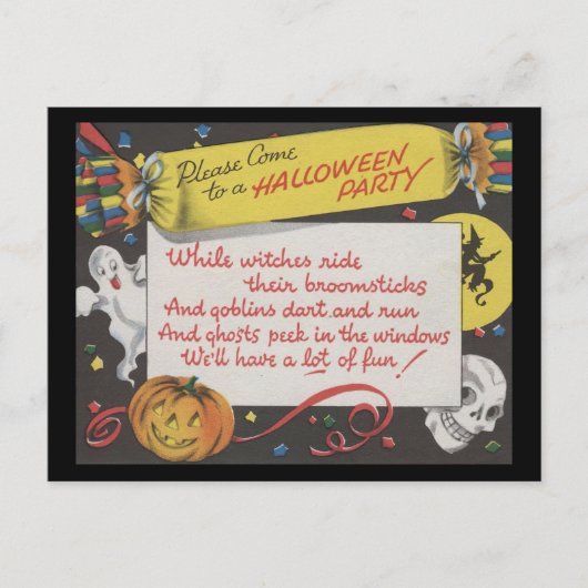 Vitage Spooky Halloween 4 Postkarte (Vorderseite)