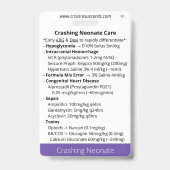 Vitale Signale/Abzeichen abstürzender Neugeborener Ausweis (Rückseite)