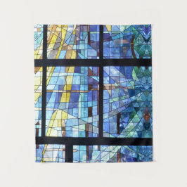 Vitalismus Abstrakt Zeitgenössisches Vitralium Blu Wandteppich