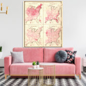 Vitalkarten der Staaten Leinwanddruck (Insitu (Wohnzimmer))
