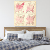 Vitalkarten der Staaten Leinwanddruck (Insitu (Schlafzimmer))