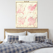 Vitalkarten der Staaten Leinwanddruck (Insitu (Schlafzimmer))