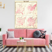 Vitalkarten der Staaten Leinwanddruck (Insitu (Wohnzimmer))