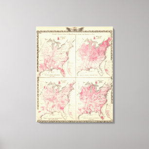 Vitalkarten der Staaten Leinwanddruck