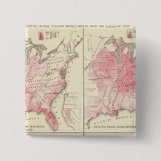 Vitalkarten der Vereinten Staaten Button (Vorderseite)