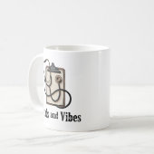 Vitals and Vibes | Healthcare Humor Design Kaffeetasse (Vorderseite Links)