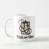 Vitals and Vibes | Healthcare Humor Design Kaffeetasse (Links)