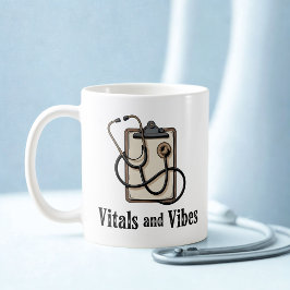 Vitals and Vibes | Healthcare Humor Design Kaffeetasse