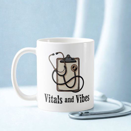 Vitals and Vibes | Healthcare Humor Design Kaffeetasse