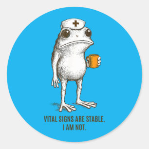 Vitalzeichen sind stabil, keine Frosch-Medizin-Par Runder Aufkleber
