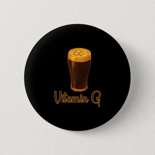 Vitamin Beer Lucky Shamrock Funny Patrick’s Day Me Button (Vorderseite)
