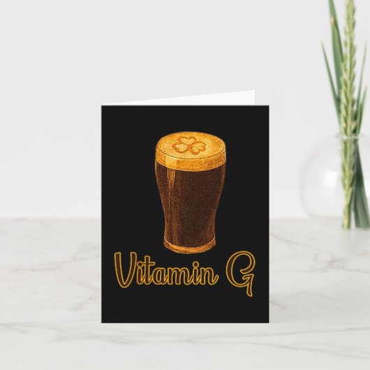 Vitamin Beer Lucky Shamrock Funny Patrick’s Day Me Karte (Vorderseite)