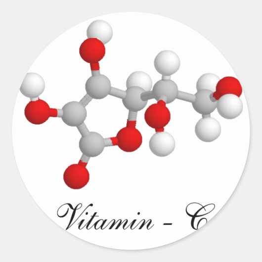 Vitamin C Runder Aufkleber (Vorderseite)