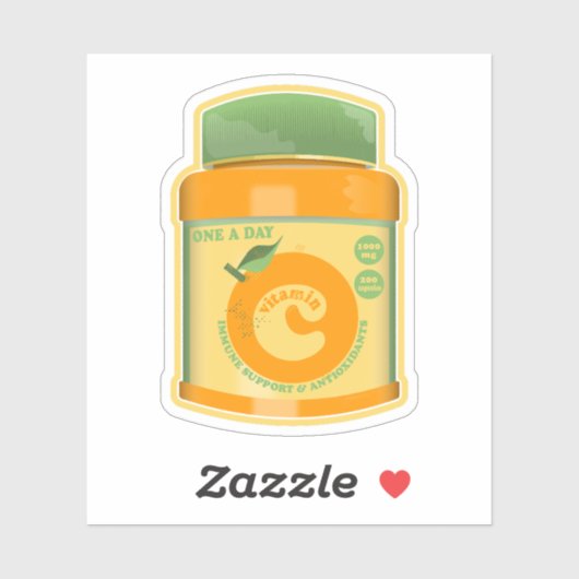 Vitamin C Wellness Aufkleber (Blatt)