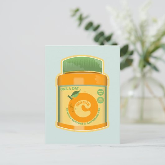 Vitamin C Wellness Postkarte (Stehend Vorderseite)
