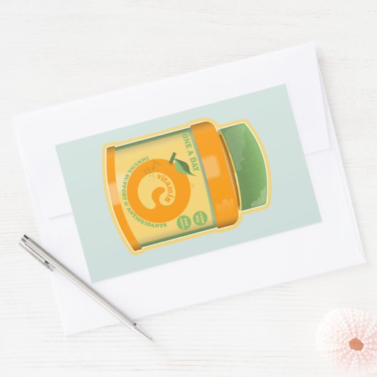 Vitamin C Wellness Rechteckiger Aufkleber (Umschlag)