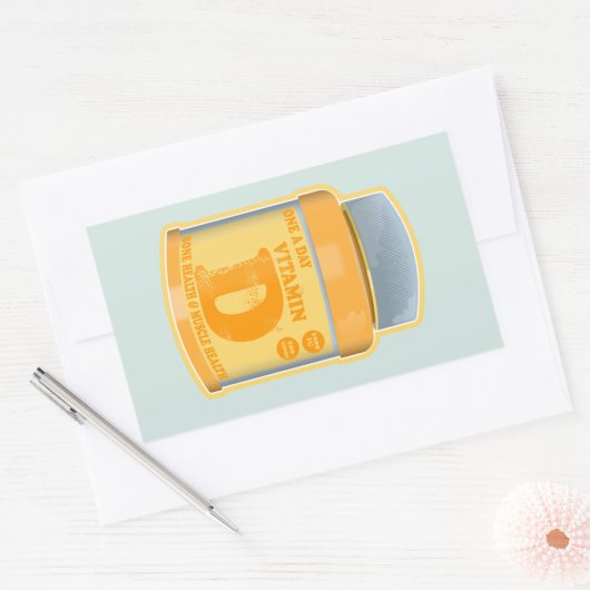 Vitamin D Kapseln Gesundheit und Wohlbefinden Rechteckiger Aufkleber (Umschlag)