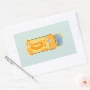 Vitamin D Kapseln Gesundheit und Wohlbefinden Rechteckiger Aufkleber