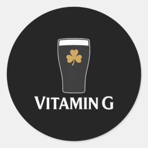 Vitamin G Stout Bier Irischer Trink-Shamrock St. P Runder Aufkleber