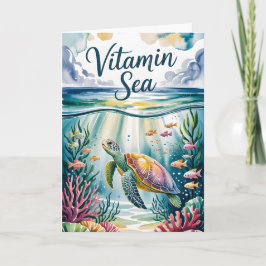 Vitamin Meer Wasserfarbe Meeresschildkröte Unterwa Karte
