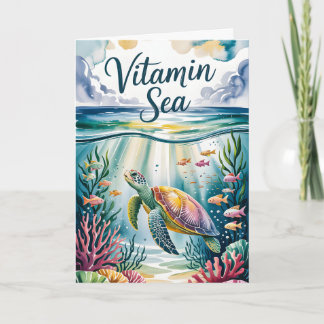 Vitamin Meer Wasserfarbe Meeresschildkröte Unterwa Karte