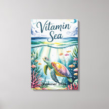 Vitamin Meer Wasserfarbe Meeresschildkröte Unterwa