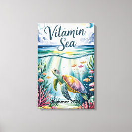 Vitamin Meer Wasserfarbe Meeresschildkröte Unterwa Leinwanddruck