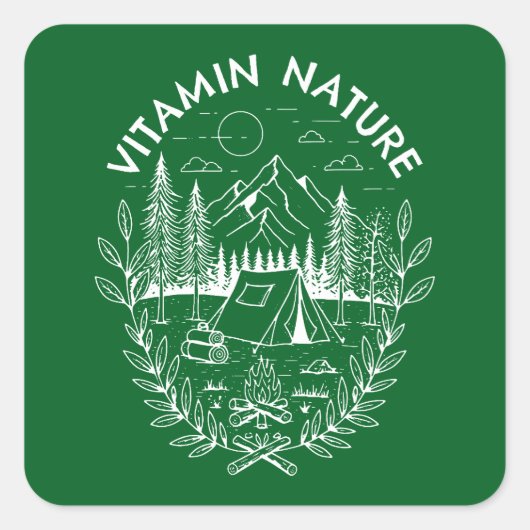 Vitamin Nature Quadratischer Aufkleber (Vorderseite)
