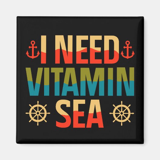 Vitamin Sea Boat Segeln Kreuzfahrt Ozean Abenteuer Magnet (Vorne)