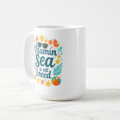 Vitamin Sea Coffee Mug - Ocean Lover's Beach Vibes Kaffeetasse (Vorderseite Links)